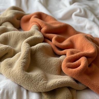 Coperta in cotone organico morbido, color terra